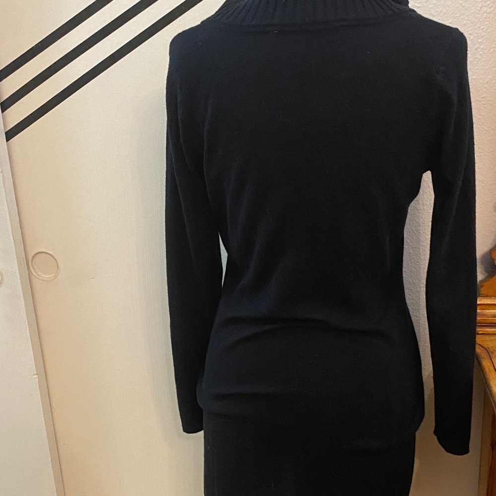 Athleta extra fine Marino wool Black Turtleneck Dress - Picture 3 of 5